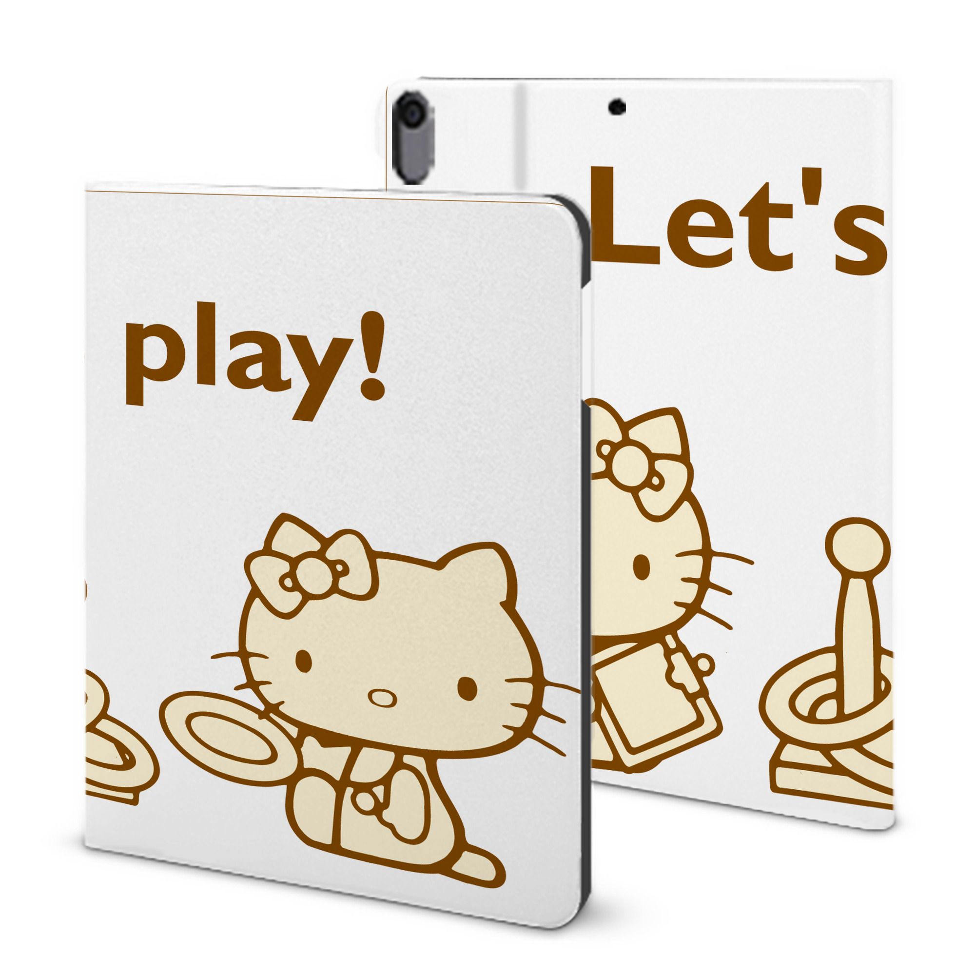 （画像用） Hello Kitty ハローキティ IPad ケース ブック型 PUレザー TPU 耐衝撃 軽量 薄型 ペン収納なし 全面保護 IPad 各モデル対応